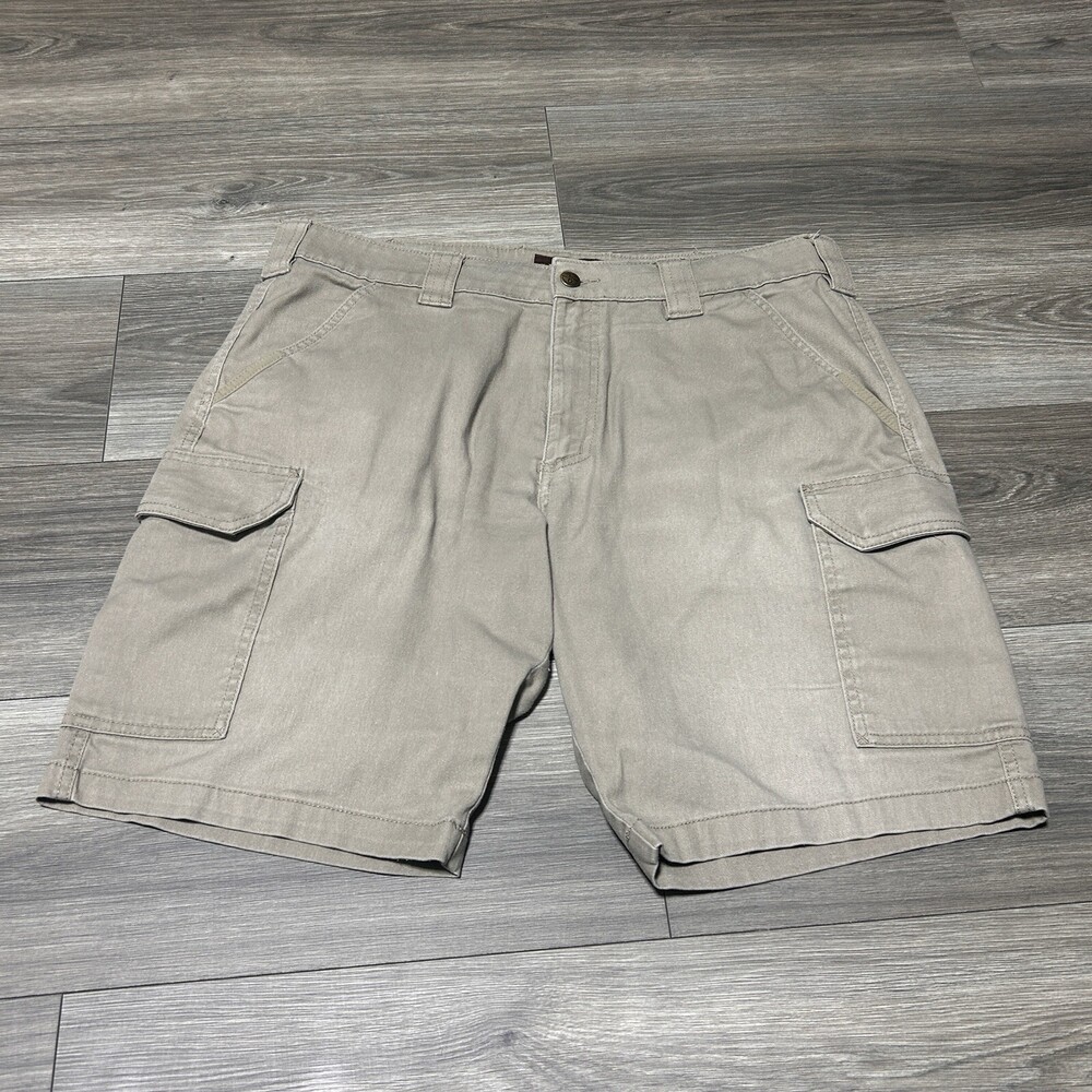 Lincoln Outfitters Khaki Cargo Stretch Shorts Size 36 Hiking Outdoors Work Men's